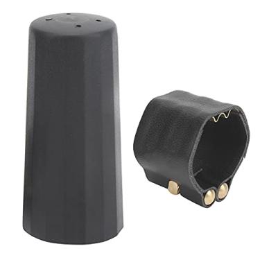 Imagem de SPYMINNPOO Kit de Boquilha para Saxofone Alto, Instrumento Musical Decorativo, Acessório de Ligadura de Couro Pu, Adequado para Amigos que Gostam de Música