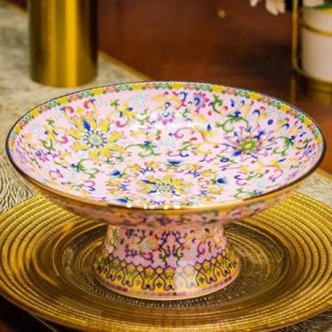 Imagem de FENNYYAR Prato de frutas de cerâmica para santuário budista de estilo chinês, prato de oferta de buda de 25,3 cm, 25,3 cm