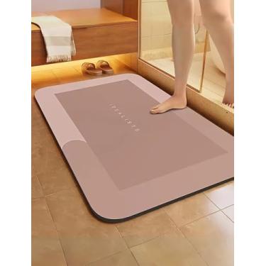 Imagem de Tapete super absorvente versão fina - rápido e seco, tapete absorvente antiderrapante, tapete de banho macio e confortável, adequado para banheiro, quarto, sala de estar, tapete de cozinha, rosa (40 x