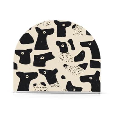 Imagem de JUZIHAI Porta-guardanapos de cachorro fofo para mesa dispensador de guardanapo de acrílico para mesa suporte de lenços independente para cozinha sala de jantar bar festa decoração de casa