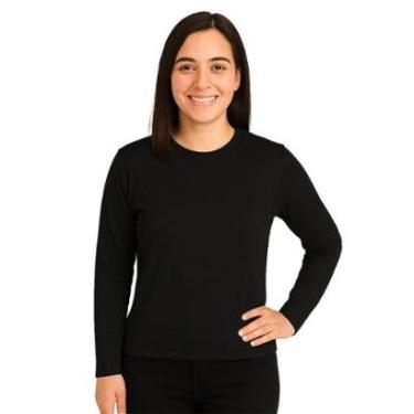 Imagem de Camiseta Manga Longa Segunda Pele Feminina Lisa Dry Academia Fit-Feminino