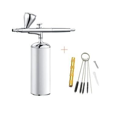 Imagem de Kit de aerógrafo atualizado com compressor portátil sem fio auto escova de ar pista recarregável Bomba de mão para o modelo para colorir(Part B white)