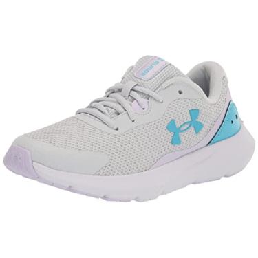 Imagem de Under Armour Tênis de corrida masculino Surge 3, (104) Halo Gray/Nebula Purple/Blue Surf, 6.5 Big Kid