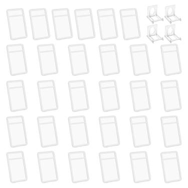 Imagem de PATIKIL Porta-crachá de grau com janelas de dupla face, 30 peças de capa protetora para cartão de identificação, porta-chaves, estojo rígido vertical com suporte de exibição para licenças de crédito