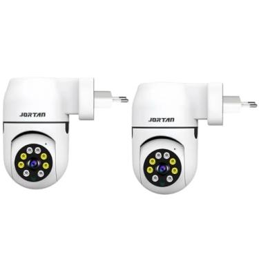 Imagem de ANJ.GG Câmera de Segurança Interna/Externa, Estilo Domo, 1080p HD, Detecção de Movimento, Monitoramento Residencial, S21-branco*2, Wi-Fi/Com fio, Áudio 2 Vias, AC/DC, Wi-Fi, Controle por App