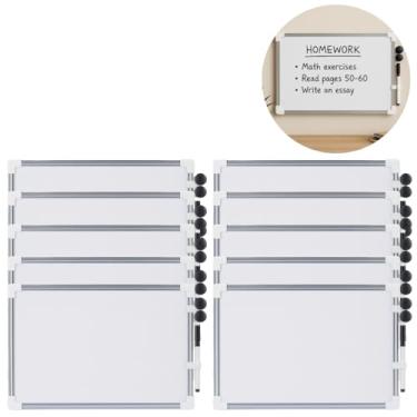Imagem de 10 Quadros Branco Lousa 35x25cm Magnético Caneta e Apagador