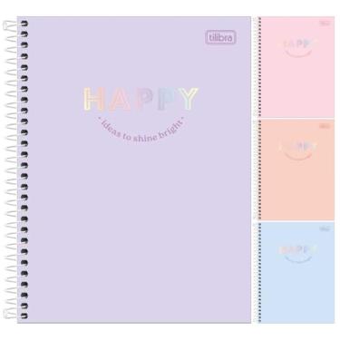 Imagem de Kit C/ 4 Caderno Happy Colors ESPIRAL Colegial TILIBRA - 10M 160 Folhas