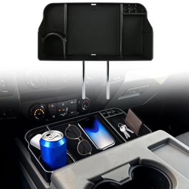 Imagem de Organizador de encosto de cabeça para assento dianteiro para Ford F150-F650 2011-2026 acessórios super resistentes - Bandeja de armazenamento interior de caminhão com suporte de copo profundo