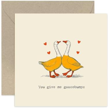 Imagem de Cartões de aniversário de casamento bem-humorados para marido "Give me goosebumps", presente engraçado de dia dos namorados para esposa, namorada, namorado, presente para ele ou ela, em branco dentro