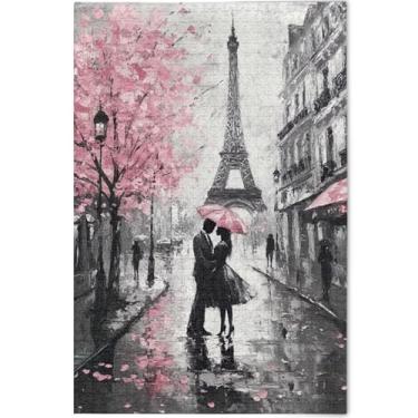 Imagem de Quebra-cabeça de pintura a óleo da Torre Eiffel Paris 1000 peças adulto animal arte colorida divertido presente de mordaça personalizado família presentes de elefante branco, 75 x 50 cm