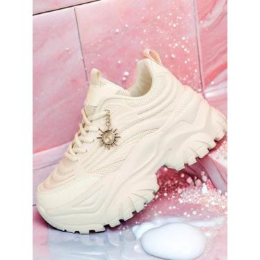 Imagem de Sandálias De Plataforma Brancas Puras Para Mulheres, Calçados De Corri