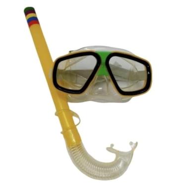 Imagem de Kit Mergulho Infantil com Máscara e Snorkel – Silicone Macio, Ajustável, Unissex, Piscina e Praia, Crianças 3 a 12 Anos(Amarelo)