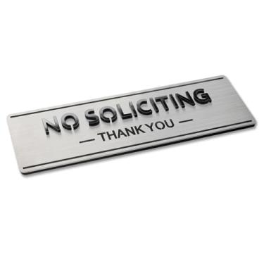 Imagem de Miseyo Placa de aço inoxidável sem solicitação para casa/escritório, 20,8 cm x 6 cm autoadesiva, sem soilicação, sinal de agradecimento