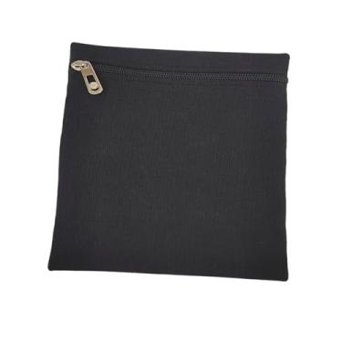 Imagem de Vaveren Bolso lateral embutido com zíper, invisível, em lona, fácil de instalar, para celular, ideal para roupas, casacos e moletons. Seguro, Preto