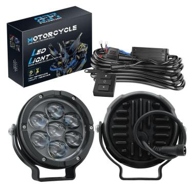 Imagem de Farol Milha Auxiliar Led 100W Botão Strobo Motos Bmw Tiger