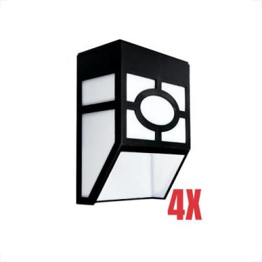 Imagem de Kits Luminária Arandela Solar Branco Quente 3000K Parede Externa Paisa