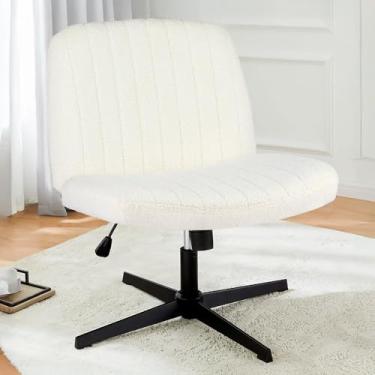 Imagem de Cadeira Escritório DT3 Dolly, Criss Cross Cosy Chair, Original, Assento Extra Grande e Largo, Leisure, Penteadeira, Escrivaninha. (Boucle, Cream)