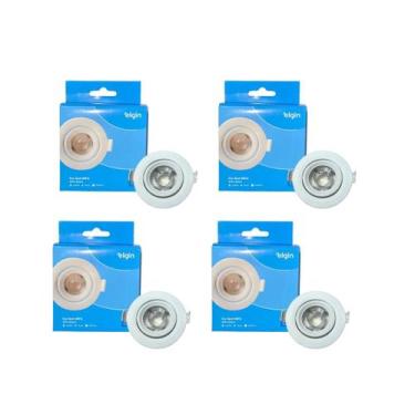 Imagem de KIT 4 Luminárias SPOT LED 5W Redondas 6500K de Embutir Elgin