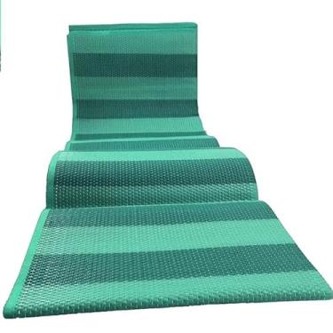 Imagem de Esteira de Praia Dobrável 180x90cm com Bolsa Integrada, Tapete Impermeável Portátil para Praia, Piscina e Camping(Verde Água)