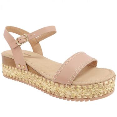 Imagem de Sandália Fem Bottero Couro Flatform Marrom Claro 364201-4