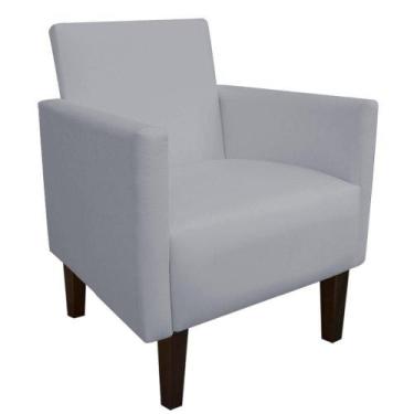 Imagem de Poltrona Decorativa Compacta Jade material sintético Cinza com Pés Bai