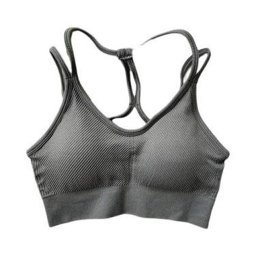 Imagem de Top Esportivo Feminino Sem Costura, Elástico, Sem Costas, Com Bojo Par