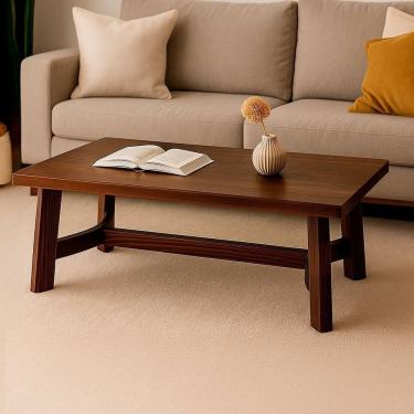 Imagem de Mesa de Centro Retangular Madeira Maciça Colt Canela