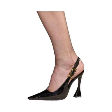 Imagem de Sandálias Femininas Baotou Primavera 2024 Com Bico Fino E Costas Vazad