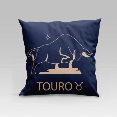 Imagem de Capa De Almofada Estampada Signos Do Zodíaco Em Veludo Suede 45cm X 45cm - Decoração Astrologia Horóscopo Cor Touro