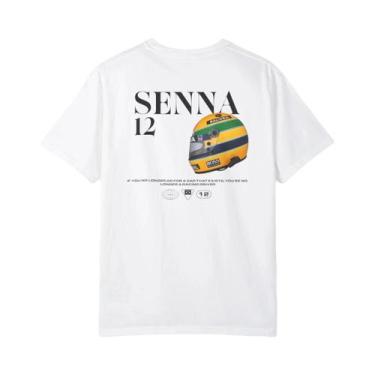 Imagem de Camiseta Masculina plus Size De Verão Ayrton Senna Com Estampa De Corr
