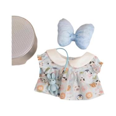 Imagem de Casaco De Pelúcia Colorido Xadrez Labubu Para Bebês, 17cm, Design Chic