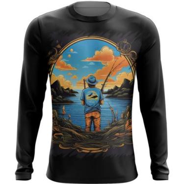 Imagem de Camiseta Manga Longa Pesca Esportiva Peixes Azul Paz 8 - Kasubeck Stor