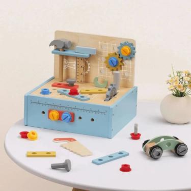 Imagem de Bancada Criativa Em Madeira Brinquedo Infantil com 42 Peças Didáticas - Tooky Toy