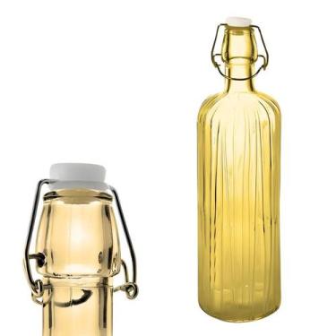 Imagem de Garrafa De Vidro Para Água Suco Refrigerante 1l Colorida - CLICK HOUSE