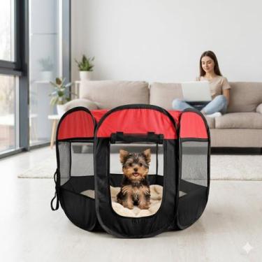 Imagem de Cercado Dobrável Pet Portátil Casinha Adestramento Dormir Segurança Ca