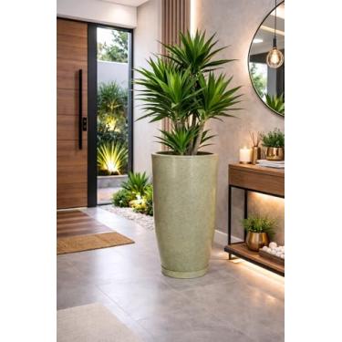 Imagem de Vaso Grande Polietileno Planta Liso Decorativo Jardim Varanda (Cinza)