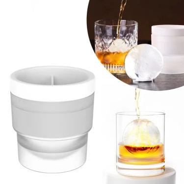 Imagem de Forma de Gelo Redonda Esfera Grande Forma de Gelo Esfera Grande para Drink e Whisky em Plástico e Silicone para Bar GXM