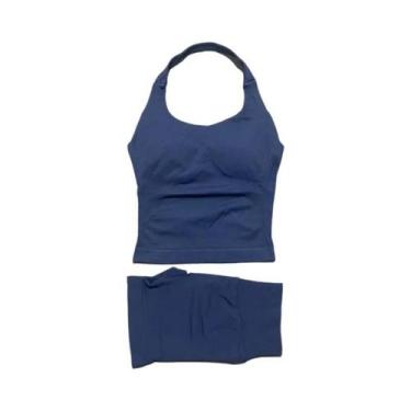 Imagem de Conjunto De Yoga Feminino Com Top Halter E Leggings Esportivas Sem Cos
