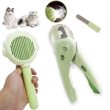 Imagem de Kit de Escova Autolimpante para Gato Lifmegik com Luz LED