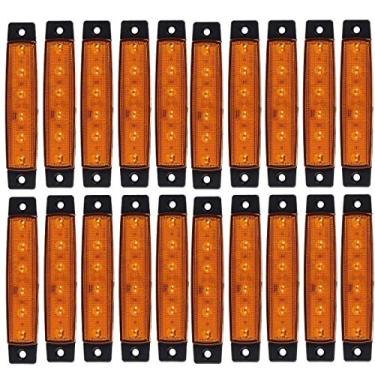 Imagem de KYYET Luzes laterais de LED âmbar, (pacote com 20), 6 lâmpadas de LED 2835 SMD para caminhão, reboque, trailer, campervan, caminhonete, trator, caminhão, SUV, barco, 12 V DC à prova de choque