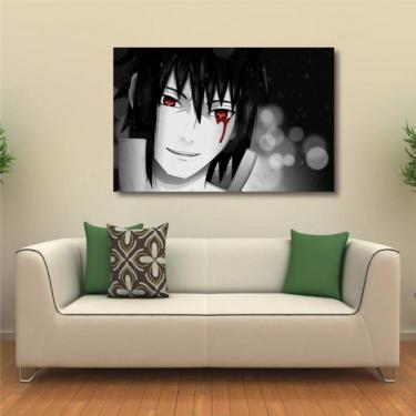 Imagem de Quadro Uchiha Sasuke Naruto decorativo com Tela em Tecido