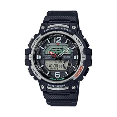Imagem de Relógio esportivo masculino Casio Pro Trek Quartzo com pulseira de resina, Preto