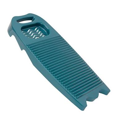 Imagem de Tábua de lavar roupas de plástico, tábua de lavanderia, tábua de lavar as mãos domésticas com suporte de sabonete, ferramenta portátil para lavar as mãos, esfregões, ferramentas de limpeza de roupas para dormitório escolar em casa (azul marinho)