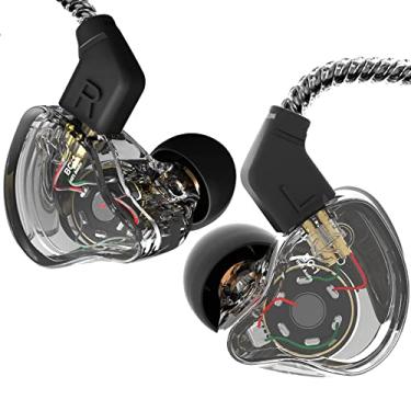 Imagem de Fones de ouvido ccz yinyoo melodia fones de ouvido na orelha dos fones de ouvido Monitores de ouvido IEM Bass com 1DD 1BA, OFC Cable for Musicians, Singer(sem microfone, preto transparente)