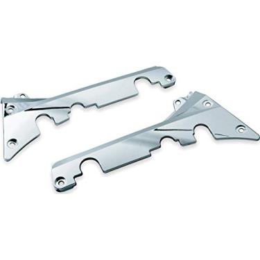 Imagem de Kuryakyn 7506 Componente de controle de pé de motocicleta: Pisos de placa de passageiro ISO para motocicletas Harley-Davidson 1986-2019, cromado, 1 par