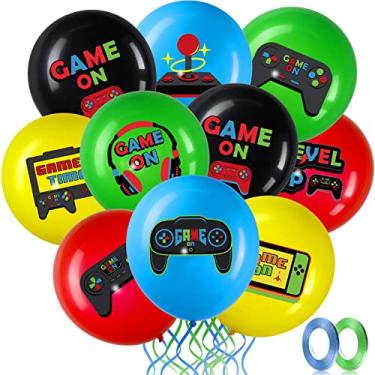 Imagem de 45 Pieces Video Game Latex Balloons, 12 Inch Gaming Gamer Birthday Party Decorations for Kids' Party Boys Video Game Party Game Night Party Game on Party Level Up Party Supplies