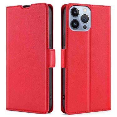 Imagem de BANLEI2U Capa de telefone carteira fólio para ASUS ZA550KL, capa fina de couro PU premium para ZA550KL, resistência ao choque, vermelho