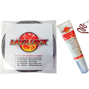 Imagem de LavaLock Self Stick Pro Pacote: 1,27 cm x 0,63 cm Cinza Nomex churrasco vedação de fumante com selo de grelha de carvão RTV