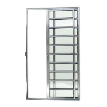 Imagem de Porta de Correr com Travessas 2 Folhas Super Vidro Liso 210cm x 150cm Brimak Brilhante