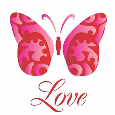 Imagem de Stencil de Plástico para Pintura OPA 14 x 14 cm - 1373 Borboleta Love